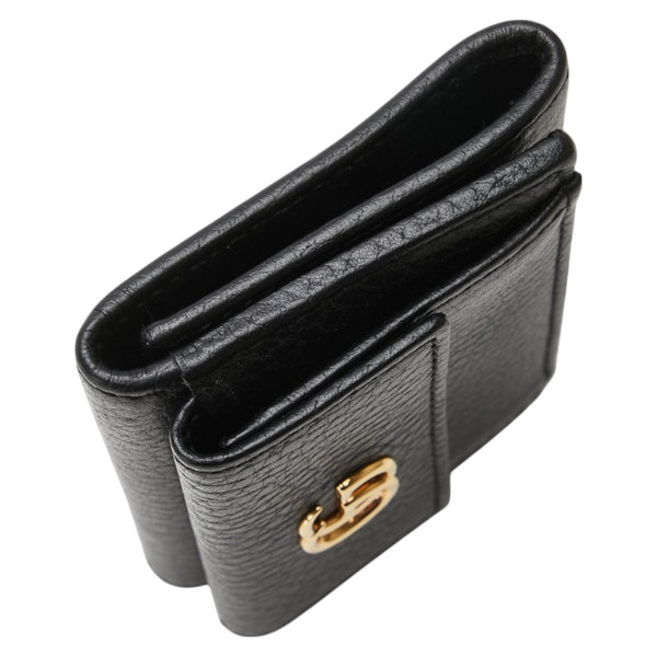 グッチ GGマーモント ミニ財布 二つ折り財布 523277 ブラック レザー レディース GUCCI 【中古】