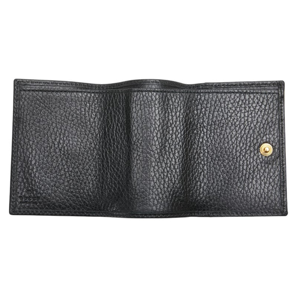 グッチ GGマーモント ミニ財布 二つ折り財布 523277 ブラック レザー レディース GUCCI 【中古】