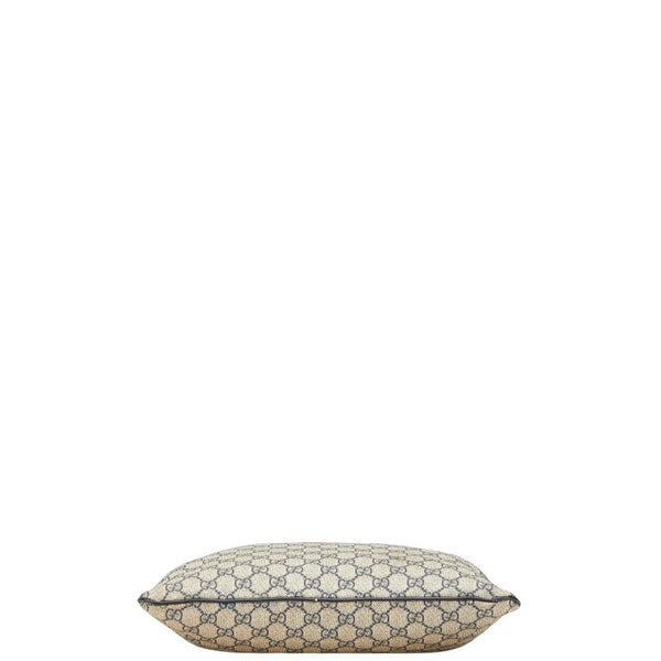 グッチ GGスプリーム ハンドバッグ トートバッグ 131258 ネイビー ベージュ PVC レザー レディース GUCCI 【中古】