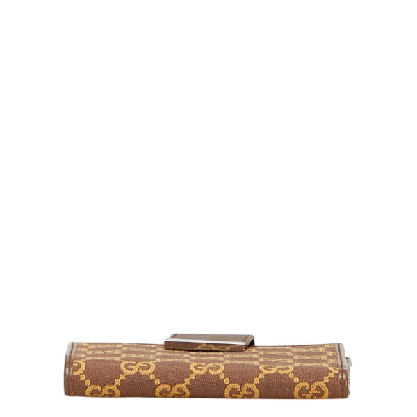グッチ GGキャンバス 二つ折り財布 035 0959 2249 ブラウン キャンバス レザー レディース GUCCI 【中古】