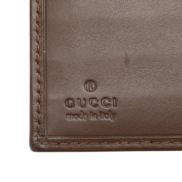 グッチ GGキャンバス 二つ折り財布 035 0959 2249 ブラウン キャンバス レザー レディース GUCCI 【中古】