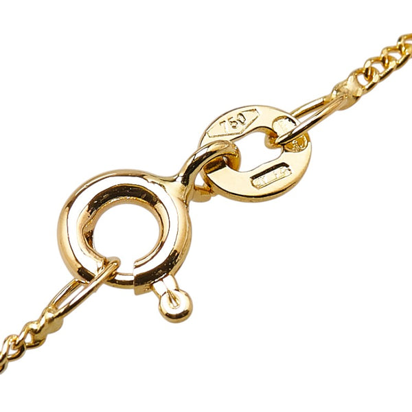 K18YG イエローゴールド ルビー ダイヤ0.13ct 蝶 パピヨン バタフライ モチーフ ペンダントネックレス レディース 【中古】