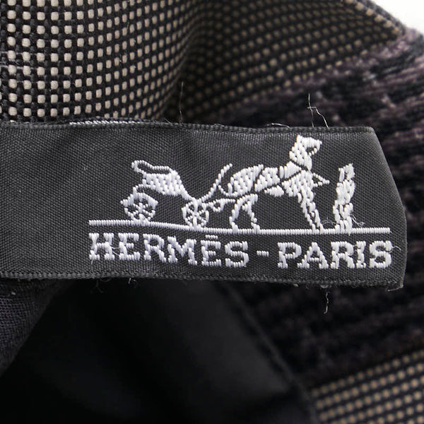 エルメス エールライン ポシェット 斜め掛け ショルダーバッグ グレー キャンバス レディース HERMES 【中古】