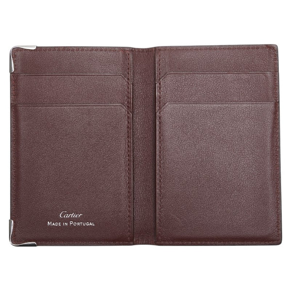 カルティエ マストライン カードケース ブラック レザー メンズ CARTIER 【中古】