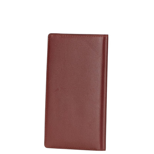 カルティエ マストライン パスケース カードケース ワインレッド ボルドー レザー レディース CARTIER 【中古】