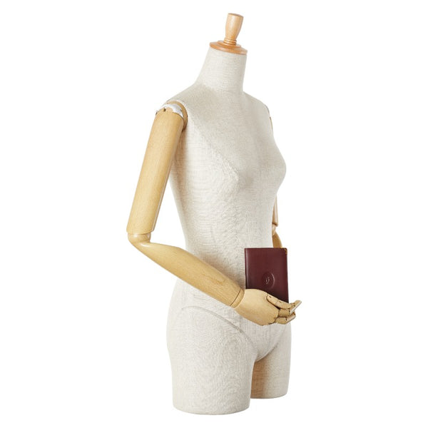 カルティエ マストライン パスケース カードケース ワインレッド ボルドー レザー レディース CARTIER 【中古】