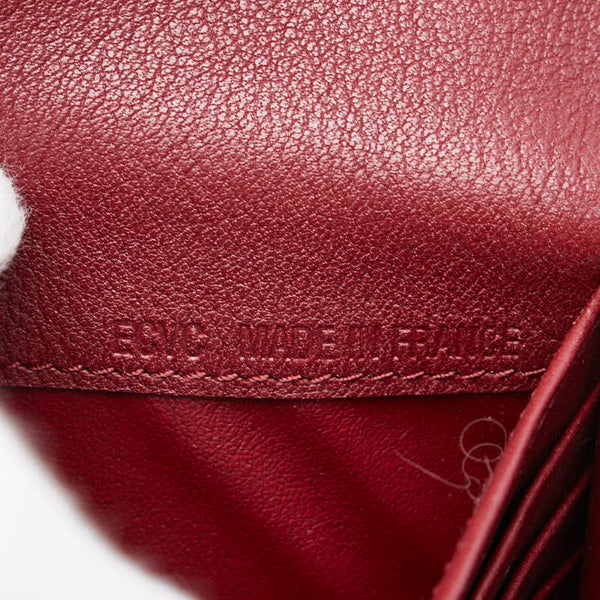 カルティエ C ドゥ カルティエ インターナショナルウォレット 長財布 レッド レザー レディース CARTIER 【中古】