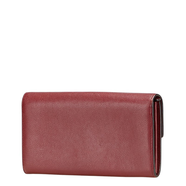 カルティエ C ドゥ カルティエ インターナショナルウォレット 長財布 レッド レザー レディース CARTIER 【中古】