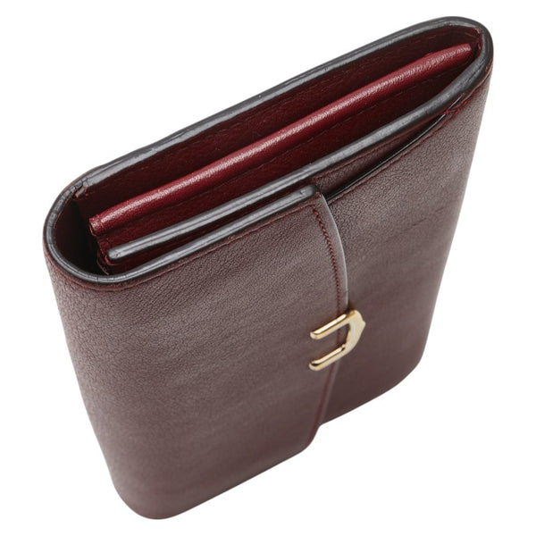 カルティエ C ドゥ カルティエ インターナショナルウォレット 長財布 レッド レザー レディース CARTIER 【中古】