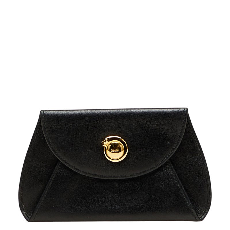 カルティエ パンテール コインケース 小銭入れ ブラック レザー レディース CARTIER 【中古】