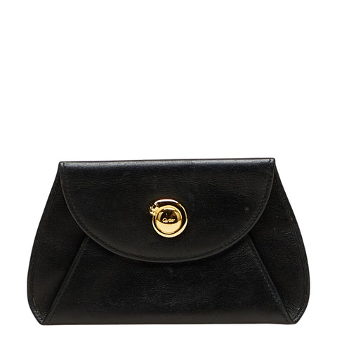 カルティエ パンテール コインケース 小銭入れ ブラック レザー レディース CARTIER 【中古】