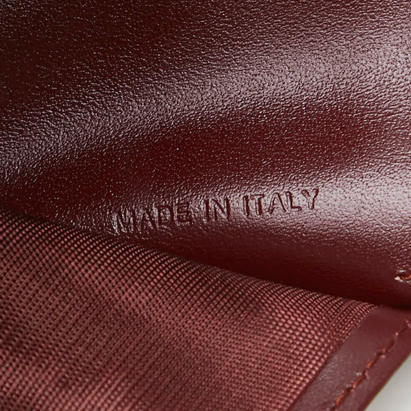 カルティエ マストライン カードケース 札入れ ワインレッド ボルドー レザー レディース CARTIER 【中古】