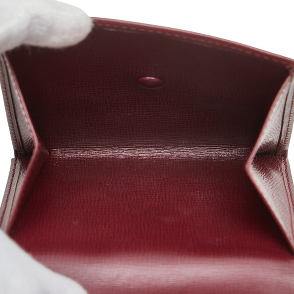 カルティエ マストライン 二つ折り財布 ワインレッド ボルドー レザー レディース CARTIER 【中古】