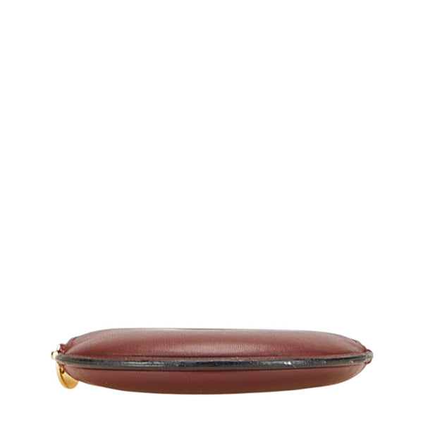 カルティエ マストライン ラウンド コインケース 小銭入れ ワインレッド ボルドー レザー レディース CARTIER 【中古】