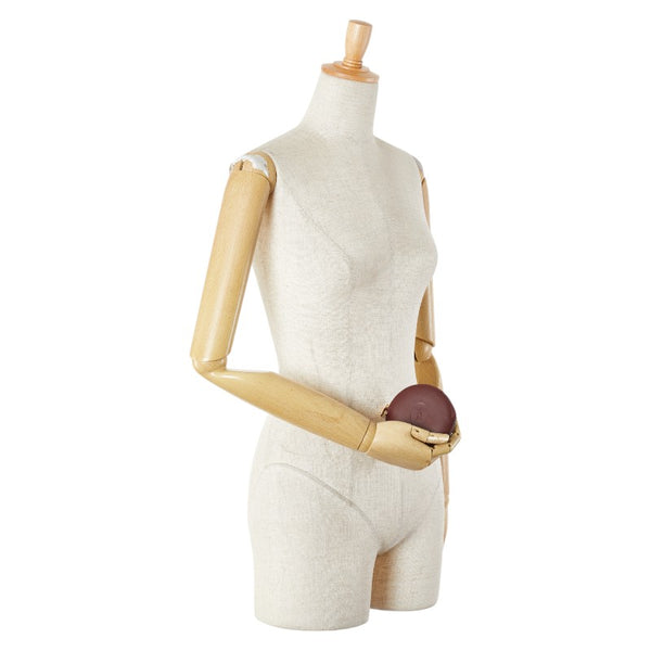 カルティエ マストライン ラウンド コインケース 小銭入れ ワインレッド ボルドー レザー レディース CARTIER 【中古】