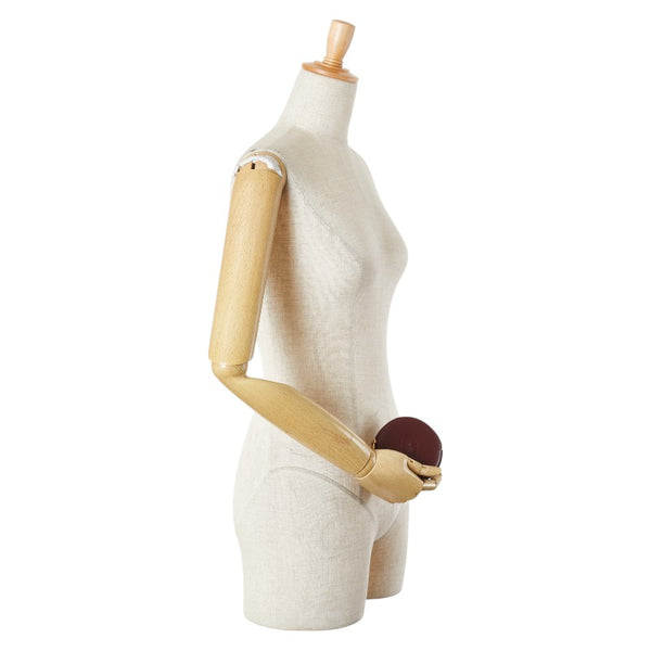 カルティエ マストライン ラウンド コインケース 小銭入れ ワインレッド ボルドー レザー レディース CARTIER 【中古】