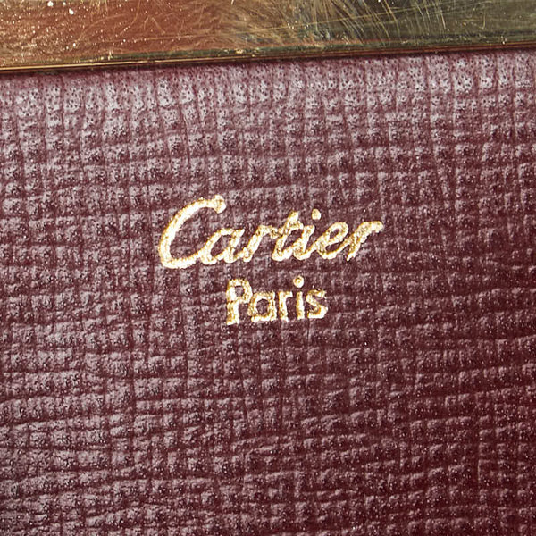 カルティエ マストライン コインケース 小銭入れ ワインレッド ボルドー レザー レディース CARTIER 【中古】