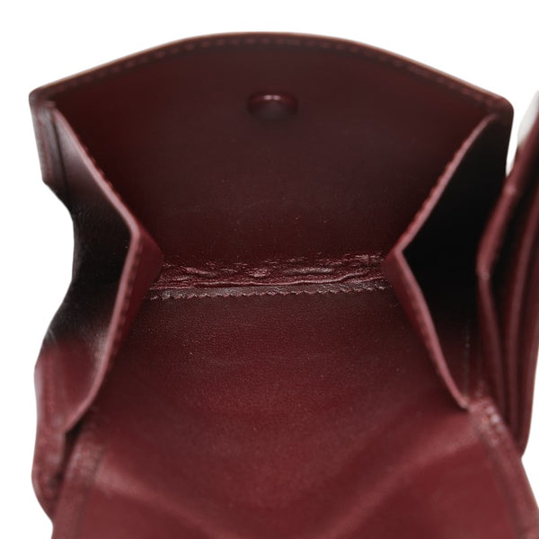 カルティエ マストライン 二つ折り財布 ワインレッド ボルドー レザー レディース CARTIER 【中古】