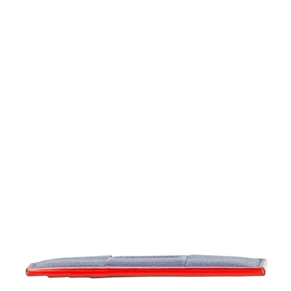 ボッテガヴェネタ マキシイントレチャート カードケース ブルー レッド レザー レディース BOTTEGAVENETA 【中古】