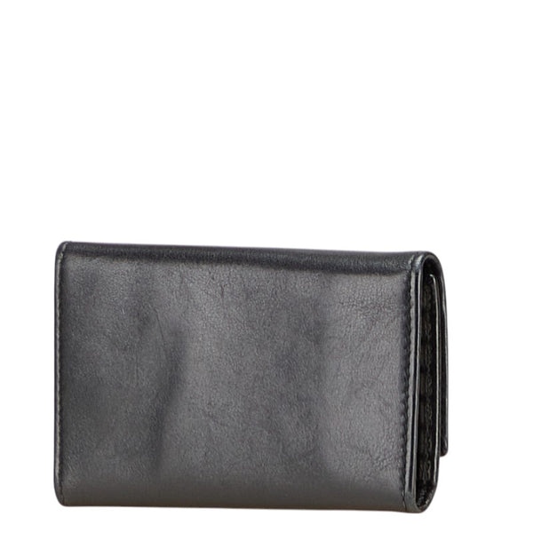 プラダ ロゴ金具 6連 キーケース ブラック レザー レディース PRADA 【中古】