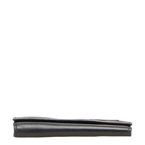 プラダ ロゴ金具 6連 キーケース ブラック レザー レディース PRADA 【中古】