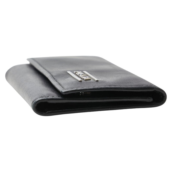 プラダ ロゴ金具 6連 キーケース ブラック レザー レディース PRADA 【中古】