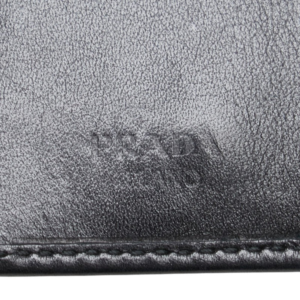 プラダ ロゴ金具 6連 キーケース ブラック レザー レディース PRADA 【中古】