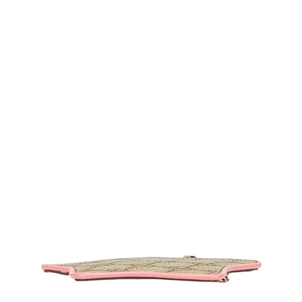 グッチ GGスプリーム スター 星 コインケース チャーム キーホルダー ベージュ ピンク PVC レザー レディース GUCCI 【中古】