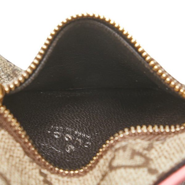 グッチ GGスプリーム スター 星 コインケース チャーム キーホルダー ベージュ ピンク PVC レザー レディース GUCCI 【中古】