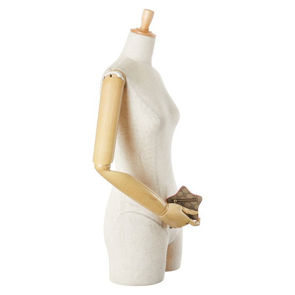 グッチ GGスプリーム スター 星 コインケース チャーム キーホルダー ベージュ ピンク PVC レザー レディース GUCCI 【中古】