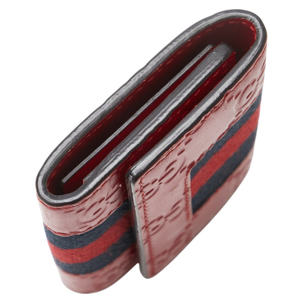 グッチ グッチシマ シェリーライン 6連 キーケース 408828 レッド ネイビー レザー レディース GUCCI 【中古】