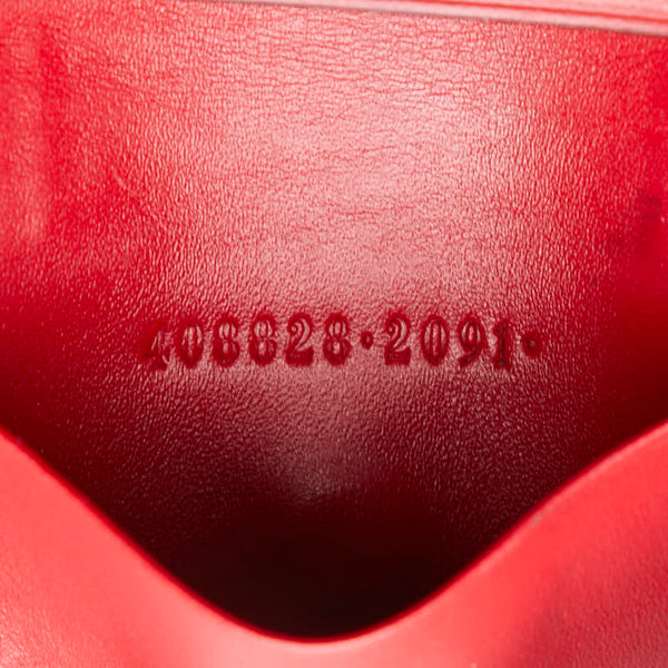 グッチ グッチシマ シェリーライン 6連 キーケース 408828 レッド ネイビー レザー レディース GUCCI 【中古】