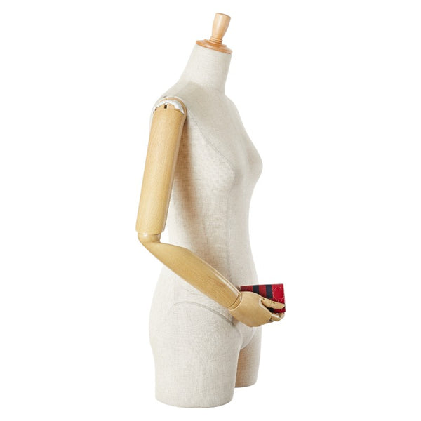 グッチ グッチシマ シェリーライン 6連 キーケース 408828 レッド ネイビー レザー レディース GUCCI 【中古】