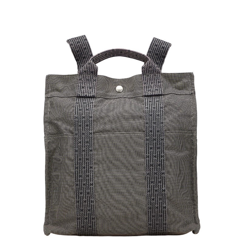 エルメス エールライン アドMM リュック バックパック グレー キャンバス レディース HERMES 【中古】