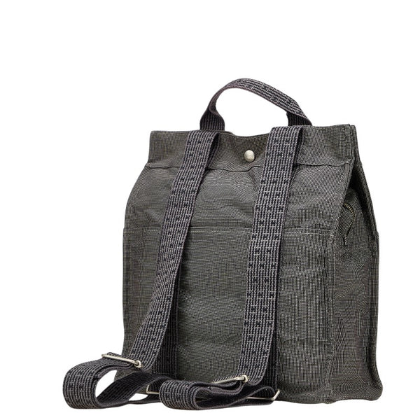 エルメス エールライン アドMM リュック バックパック グレー キャンバス レディース HERMES 【中古】