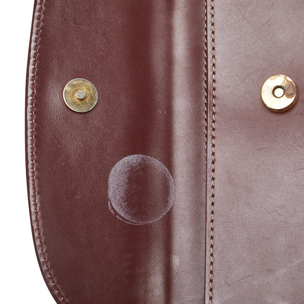 カルティエ マストライン 斜め掛け ショルダーバッグ ワインレッド ボルドー レザー レディース CARTIER 【中古】