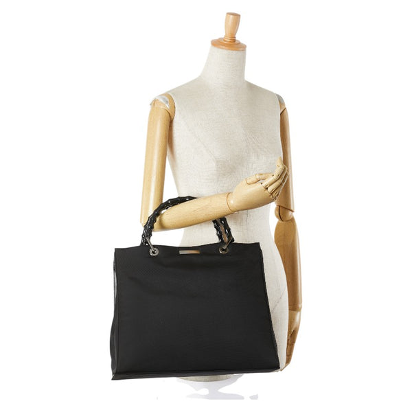 グッチ バンブー ハンドバッグ 002 1010 ブラック ナイロン レディース GUCCI 【中古】