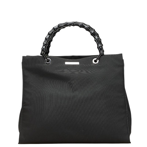 グッチ バンブー ハンドバッグ 002 1010 ブラック ナイロン レディース GUCCI 【中古】
