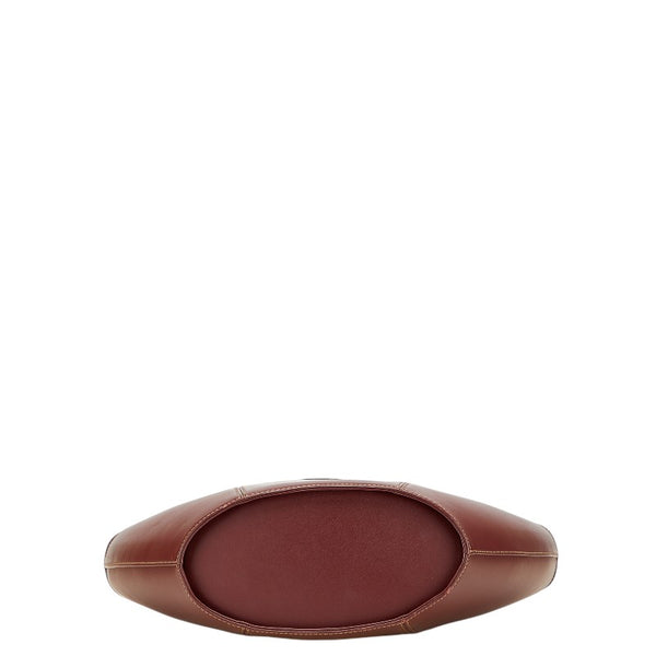 カルティエ マスト ドゥ カルティエ ハンドバッグ ワインレッド ボルドー レザー レディース CARTIER 【中古】