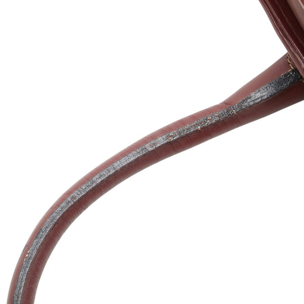 カルティエ マスト ドゥ カルティエ ハンドバッグ ワインレッド ボルドー レザー レディース CARTIER 【中古】