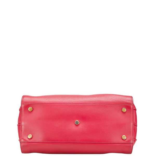 サンローラン ロゴ ショルダーバッグ ハンドバッグ 2WAY ピンク レザー レディース SAINT LAURENT 【中古】