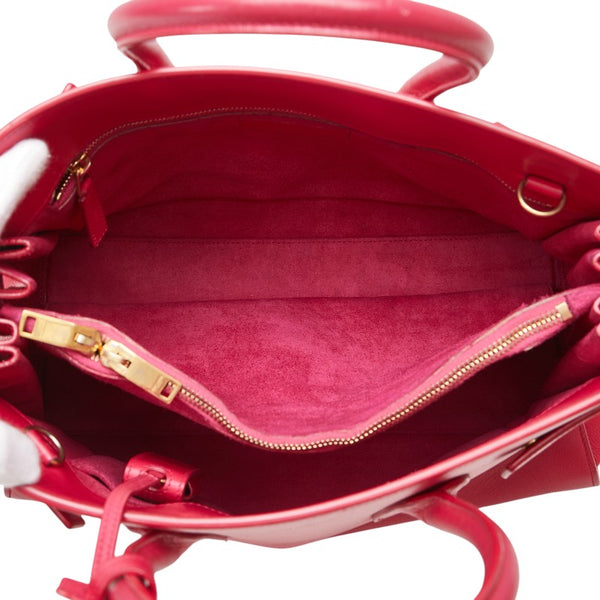 サンローラン ロゴ ショルダーバッグ ハンドバッグ 2WAY ピンク レザー レディース SAINT LAURENT 【中古】