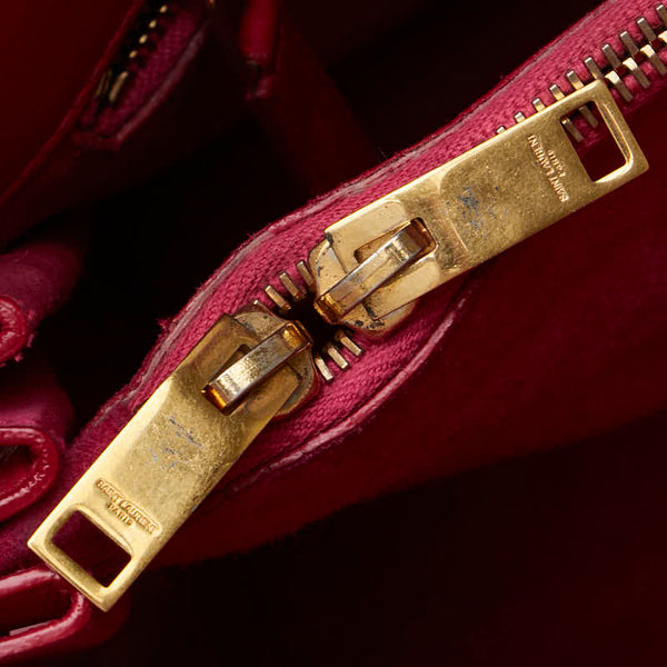サンローラン ロゴ ショルダーバッグ ハンドバッグ 2WAY ピンク レザー レディース SAINT LAURENT 【中古】
