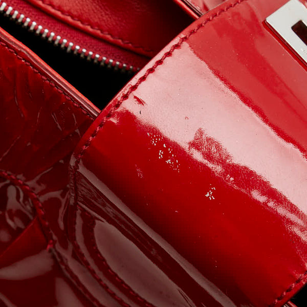 サルヴァトーレフェラガモ ガンチーニ ハンドバッグ AB-21 A050 レッド エナメル レディース Salvatore Ferragamo 【中古】