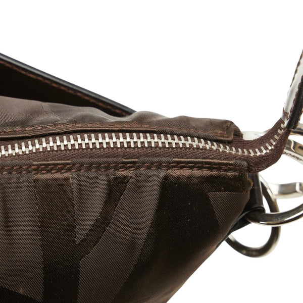 サルヴァトーレフェラガモ ワンショルダーバッグ ブラウン ナイロン レザー レディース Salvatore Ferragamo 【中古】