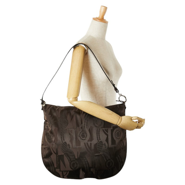 サルヴァトーレフェラガモ ワンショルダーバッグ ブラウン ナイロン レザー レディース Salvatore Ferragamo 【中古】