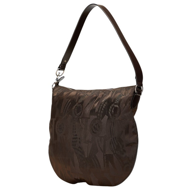 サルヴァトーレフェラガモ ワンショルダーバッグ ブラウン ナイロン レザー レディース Salvatore Ferragamo 【中古】