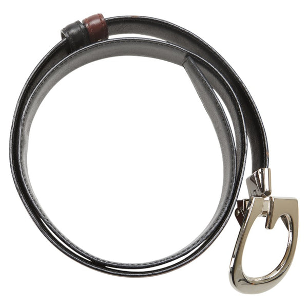 グッチ Gバックル ベルト 80.32 036 1450 1103 ワインレッド シルバー レザー レディース GUCCI 【中古】