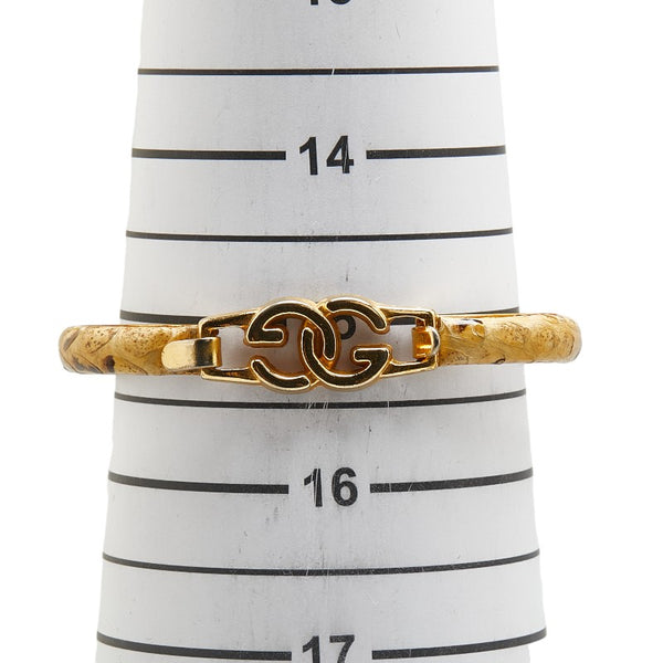グッチ インターロッキングG ブレスレット ベージュ ゴールド パイソン メッキ レディース GUCCI 【中古】