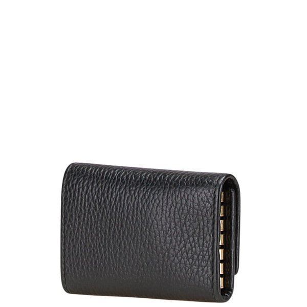 グッチ プチマーモント ダブルＧ キーケース 6連 456118 ブラック レザー レディース GUCCI 【中古】
